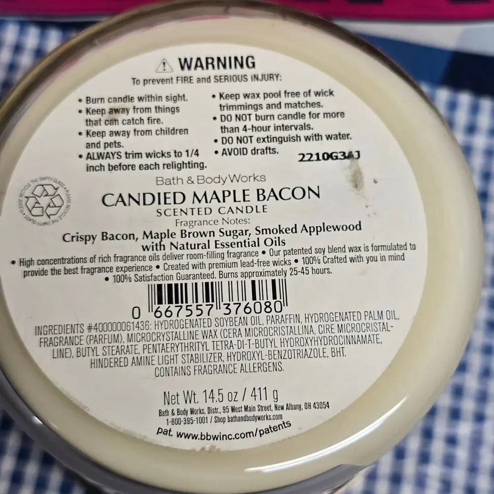 BBW Candied Maple Bacon Coloring Changing Jar Large 3 Wick Candle Home Decor - Picture 2 of 2